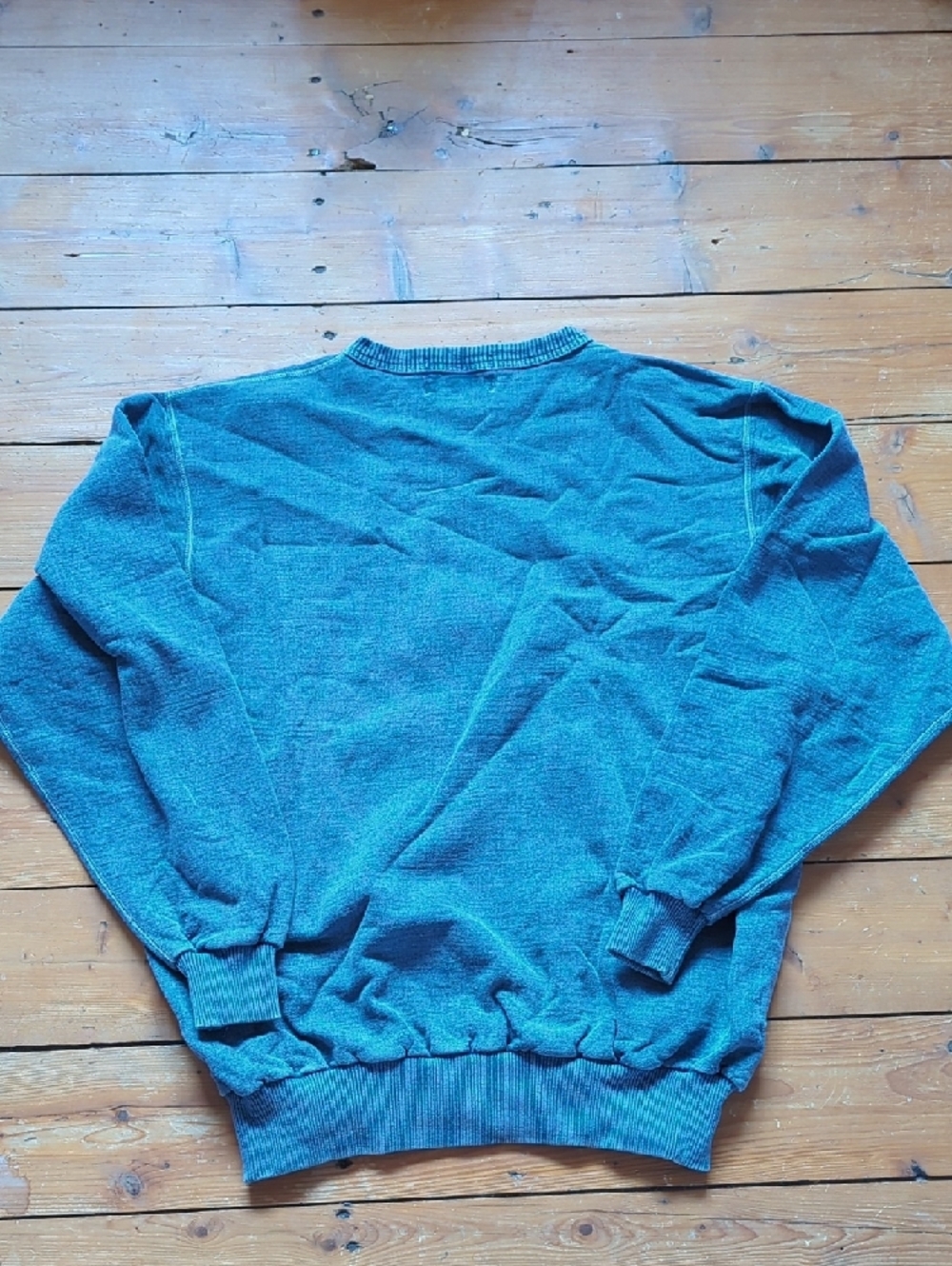 171-Vintage Washed Blue Windriver  Crewneck Sweater - Picture 6 of 6